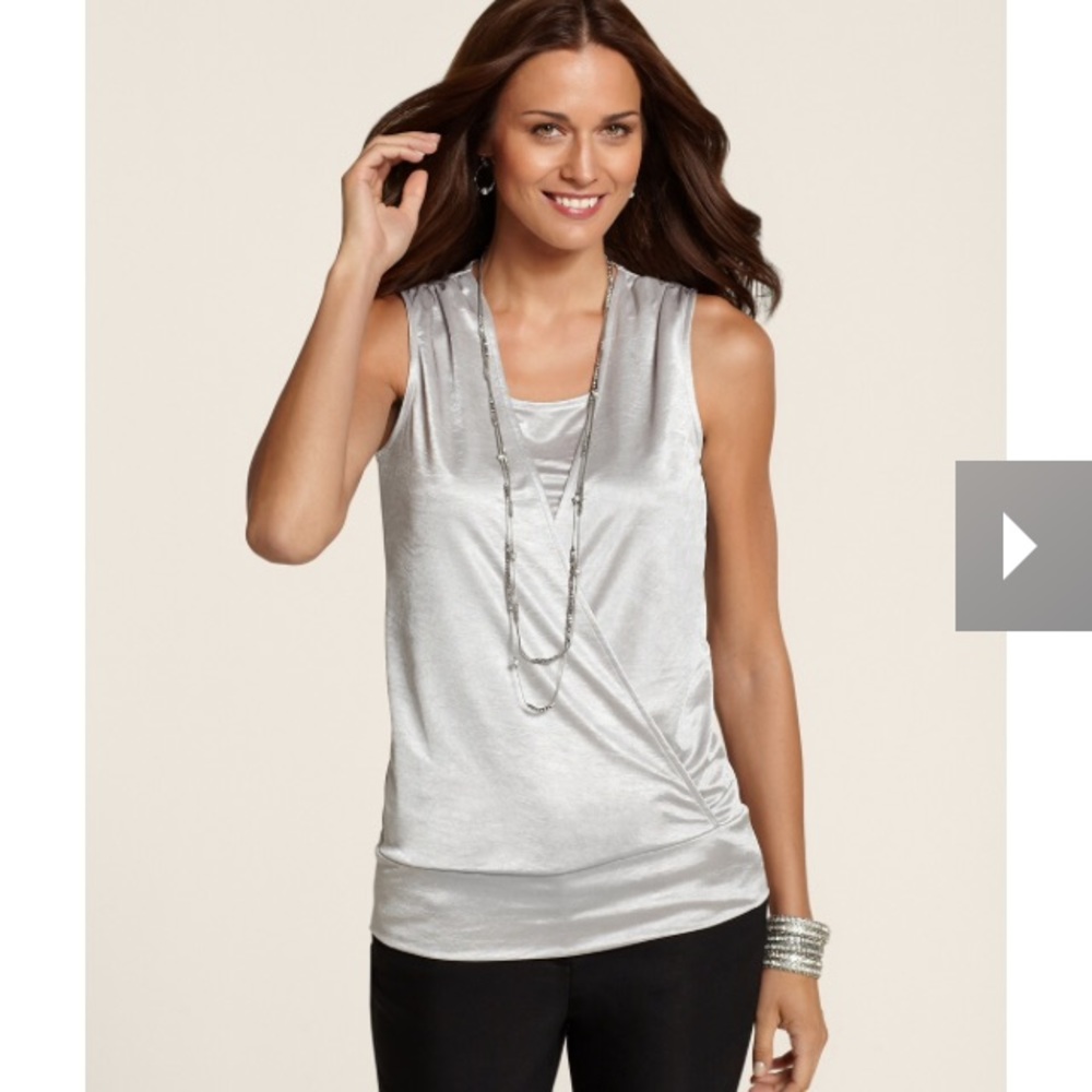 Glisten Surplice Tank Silver